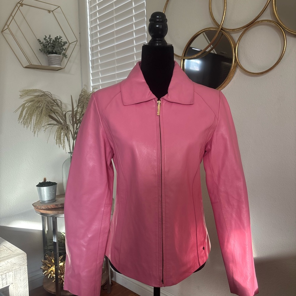 Pink Leather Women's Jacket